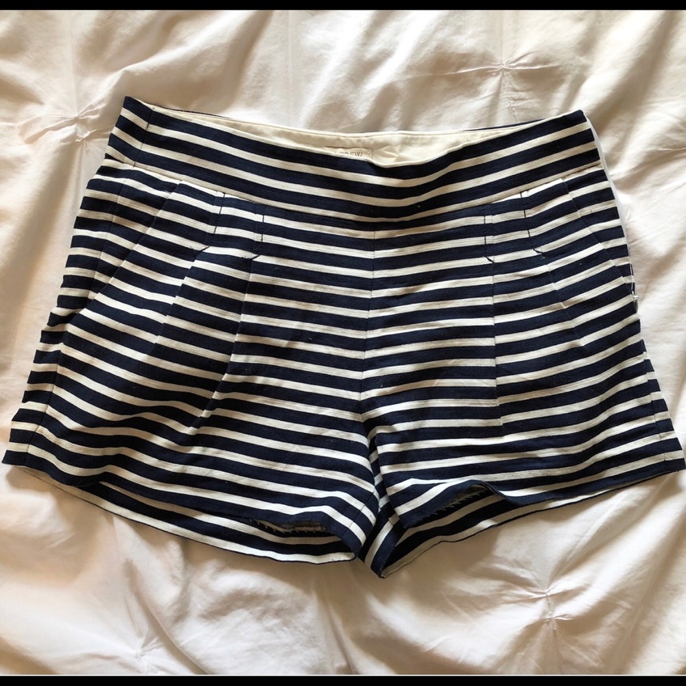 J. Crew Navy and White Striped Shorts